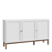 Wensley 3 Door 1 Drawer Sideboard in Light Grey and Oak – image 1