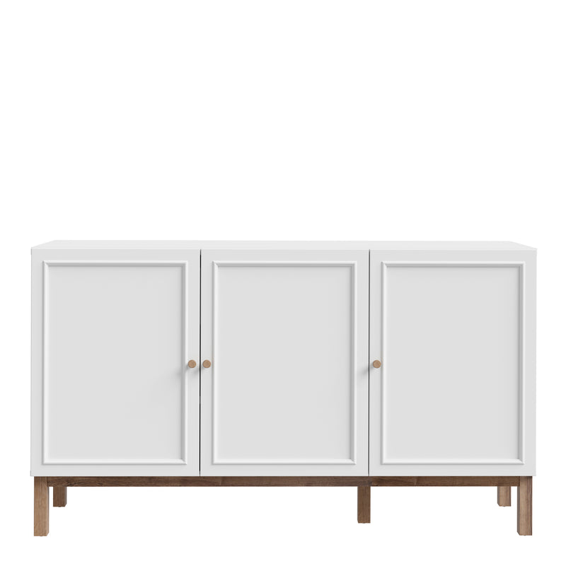 Wensley 3 Door 1 Drawer Sideboard in Light Grey and Oak – image 2