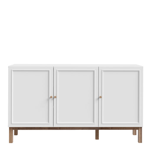 Wensley 3 Door 1 Drawer Sideboard in Light Grey and Oak – image 2