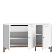 Wensley 3 Door 1 Drawer Sideboard in Light Grey and Oak – image 4