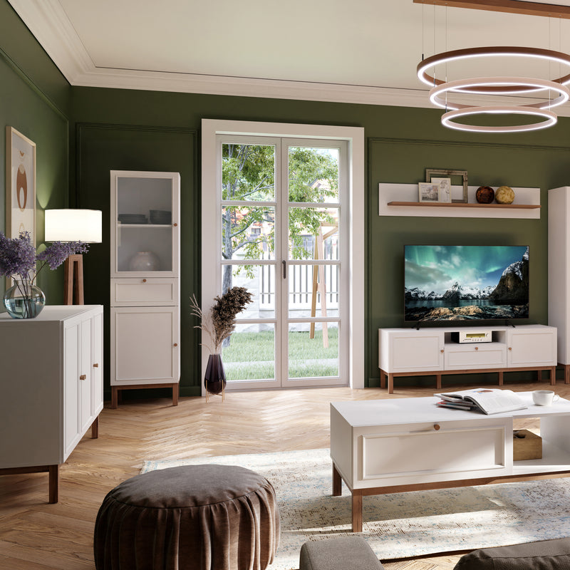 Wensley 3 Door 1 Drawer Sideboard in Light Grey and Oak – image 5