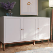 Wensley 3 Door 1 Drawer Sideboard in Light Grey and Oak – image 6