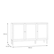 Wensley 3 Door 1 Drawer Sideboard in Light Grey and Oak – image 7