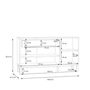 Wensley 3 Door 1 Drawer Sideboard in Light Grey and Oak – image 8