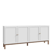 Wensley 4 Door 1 Drawer Sideboard in Light Grey and Oak – image 1