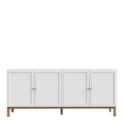 Wensley 4 Door 1 Drawer Sideboard in Light Grey and Oak – image 2