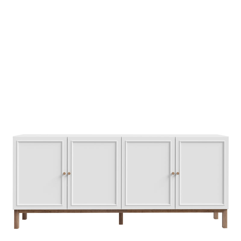 Wensley 4 Door 1 Drawer Sideboard in Light Grey and Oak – image 2