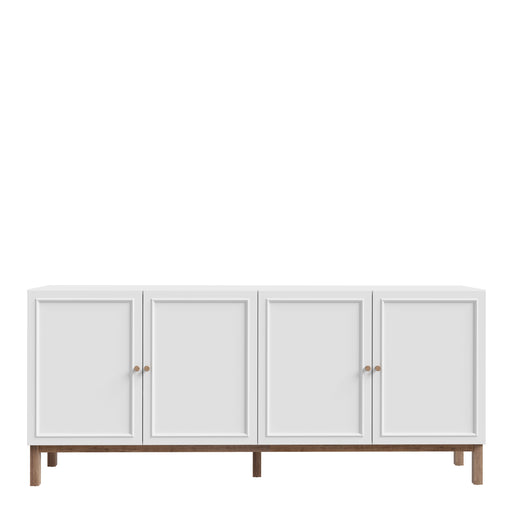 Wensley 4 Door 1 Drawer Sideboard in Light Grey and Oak – image 2