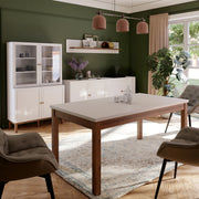 Wensley 4 Door 1 Drawer Sideboard in Light Grey and Oak – image 5