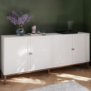 Wensley 4 Door 1 Drawer Sideboard in Light Grey and Oak – image 6