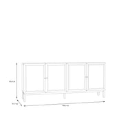 Wensley 4 Door 1 Drawer Sideboard in Light Grey and Oak – image 7