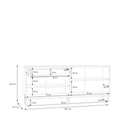 Wensley 4 Door 1 Drawer Sideboard in Light Grey and Oak – image 8