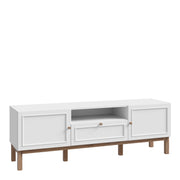 Wensley 2 Door 1 Drawer TV Unit in Light Grey and Oak – image 1