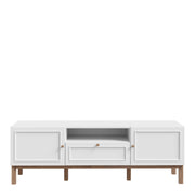 Wensley 2 Door 1 Drawer TV Unit in Light Grey and Oak – image 2