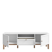 Wensley 2 Door 1 Drawer TV Unit in Light Grey and Oak – image 4