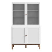 Wensley Display Cabinet with 2 Doors and 2 Glass Doors in Light Grey and Oak – image 2