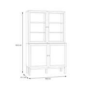 Wensley Display Cabinet with 2 Doors and 2 Glass Doors in Light Grey and Oak – image 7
