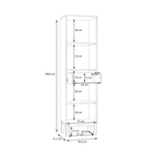 Wensley Display Cabinet with 1 Door 1 Drawer and 1 Glass Door in Light Grey and Oak inc LED Lighting – image 10