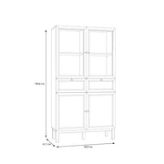 Wensley Display Cabinet with 2 Doors 2 Drawers and 2 Glass Doors in Light Grey and Oak – image 6