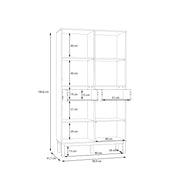 Wensley Display Cabinet with 2 Doors 2 Drawers and 2 Glass Doors in Light Grey and Oak – image 7