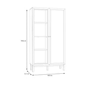 Wensley Display Cabinet with 1 Door and 1 Glass Door in Light Grey and Oak inc LED Lighting – image 9