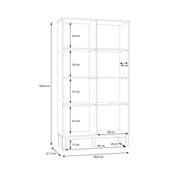 Wensley Display Cabinet with 1 Door and 1 Glass Door in Light Grey and Oak – image 8