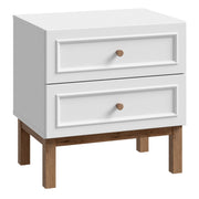 Wensley 2 Drawer Bedside Chest in Light Grey and Oak – image 1