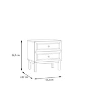 Wensley 2 Drawer Bedside Chest in Light Grey and Oak – image 10