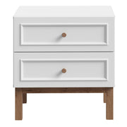 Wensley 2 Drawer Bedside Chest in Light Grey and Oak – image 2