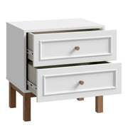 Wensley 2 Drawer Bedside Chest in Light Grey and Oak – image 3
