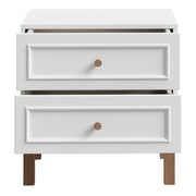 Wensley 2 Drawer Bedside Chest in Light Grey and Oak – image 4