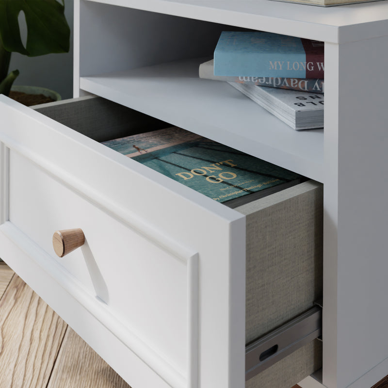 Wensley 2 Drawer Bedside Chest in Light Grey and Oak – image 8