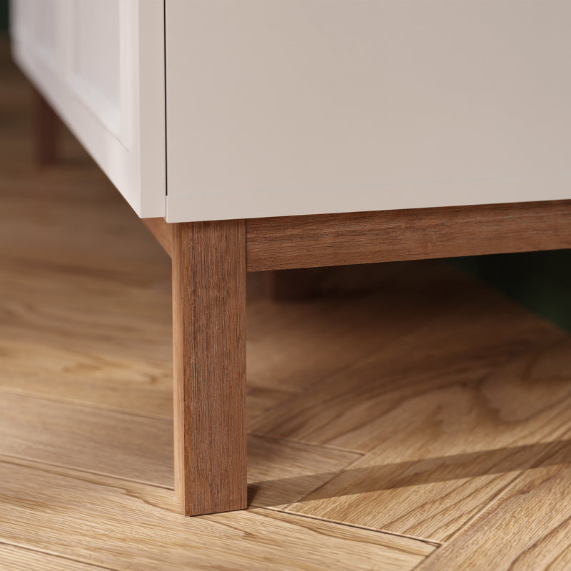 Wensley 2 Drawer Bedside Chest in Light Grey and Oak – image 9