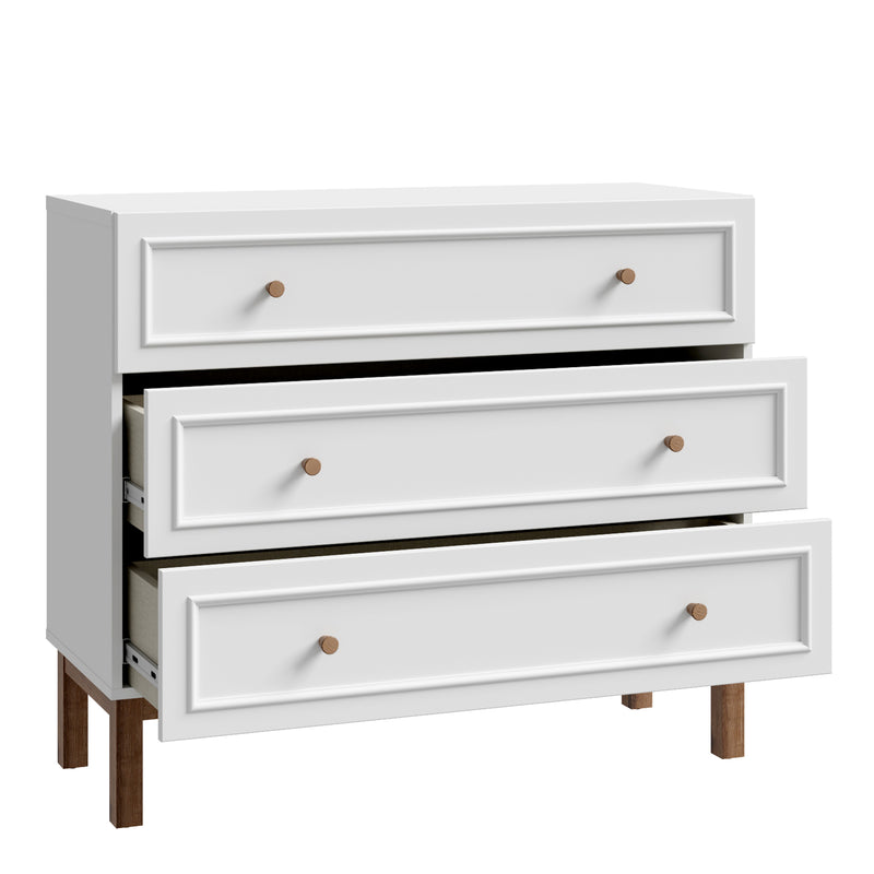 Wensley 3 Drawer Chest in Light Grey and Oak – image 3