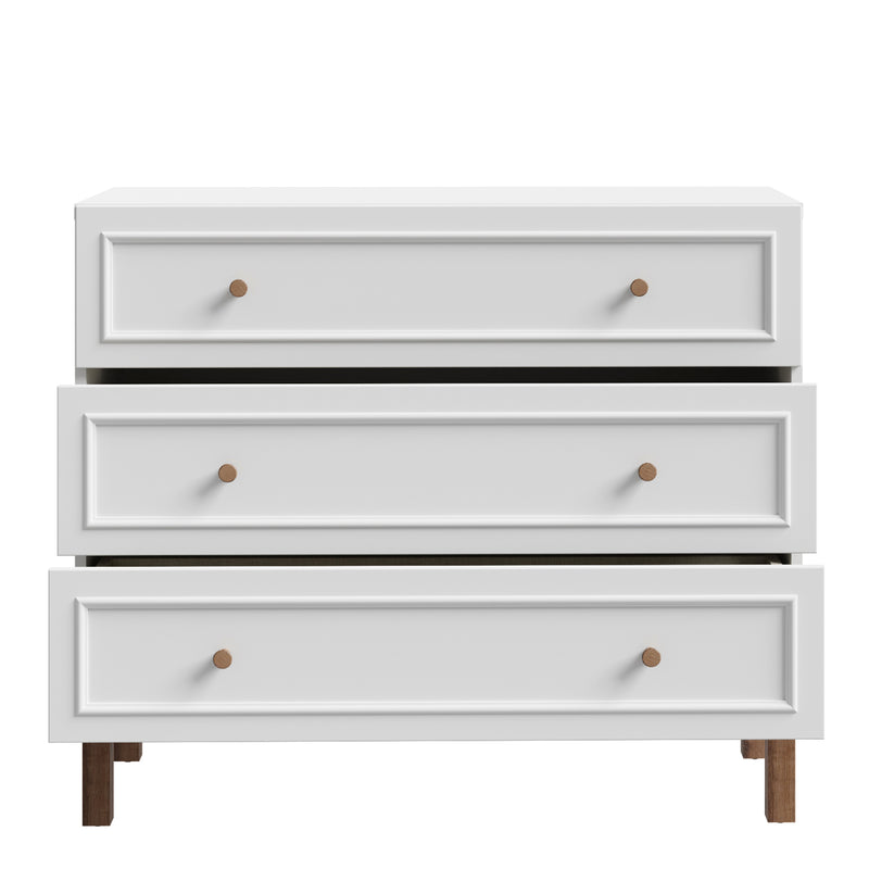 Wensley 3 Drawer Chest in Light Grey and Oak – image 4
