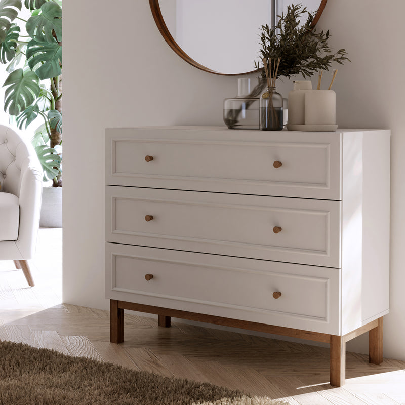 Wensley 3 Drawer Chest in Light Grey and Oak – image 7