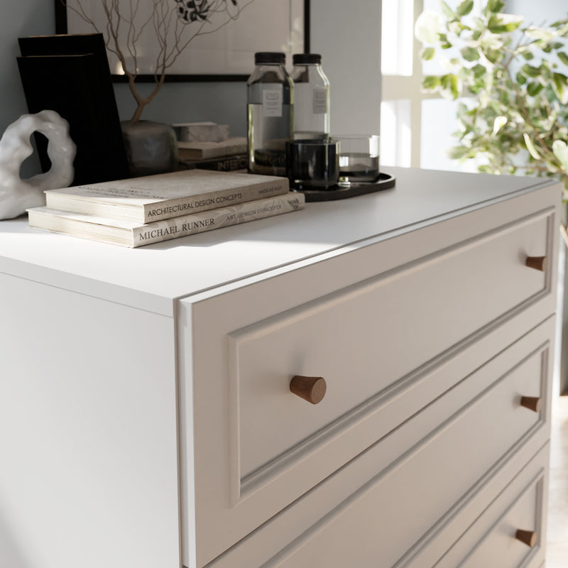 Wensley 3 Drawer Chest in Light Grey and Oak – image 8