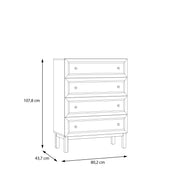 Wensley 4 Drawer Chest in Light Grey and Oak – image 10