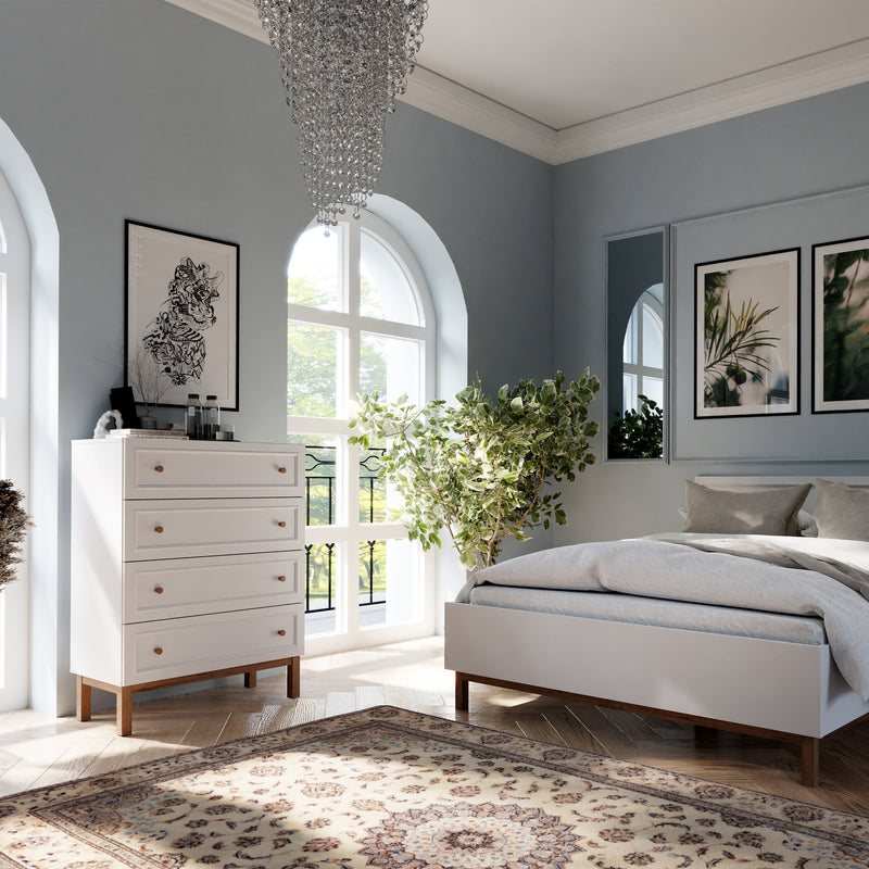 Wensley 4 Drawer Chest in Light Grey and Oak – image 5