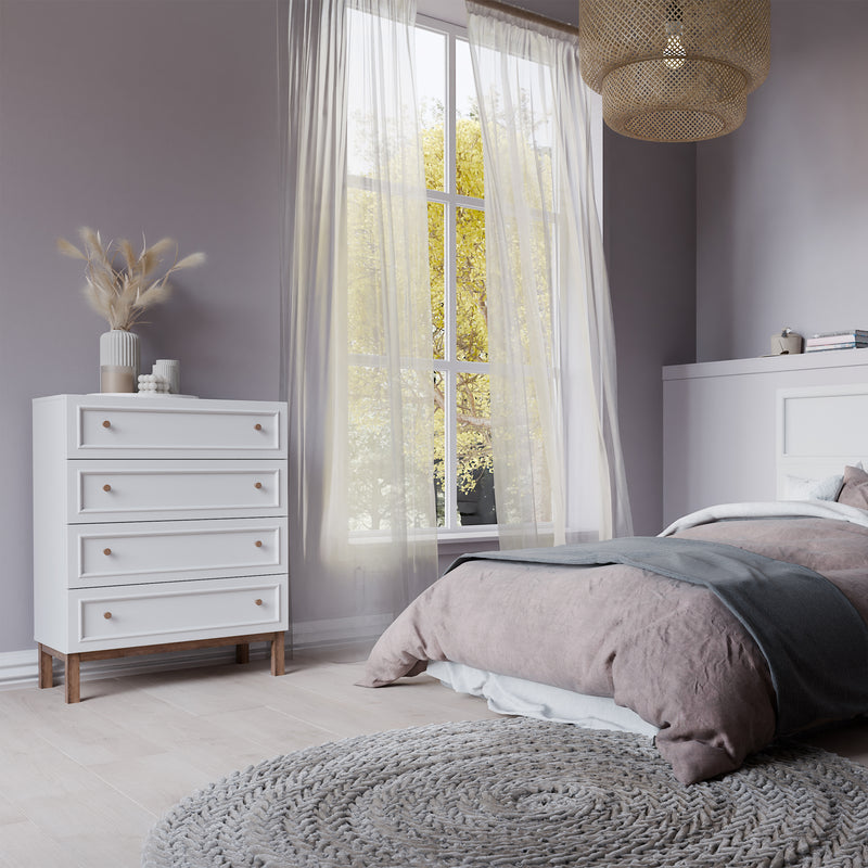 Wensley 4 Drawer Chest in Light Grey and Oak – image 6