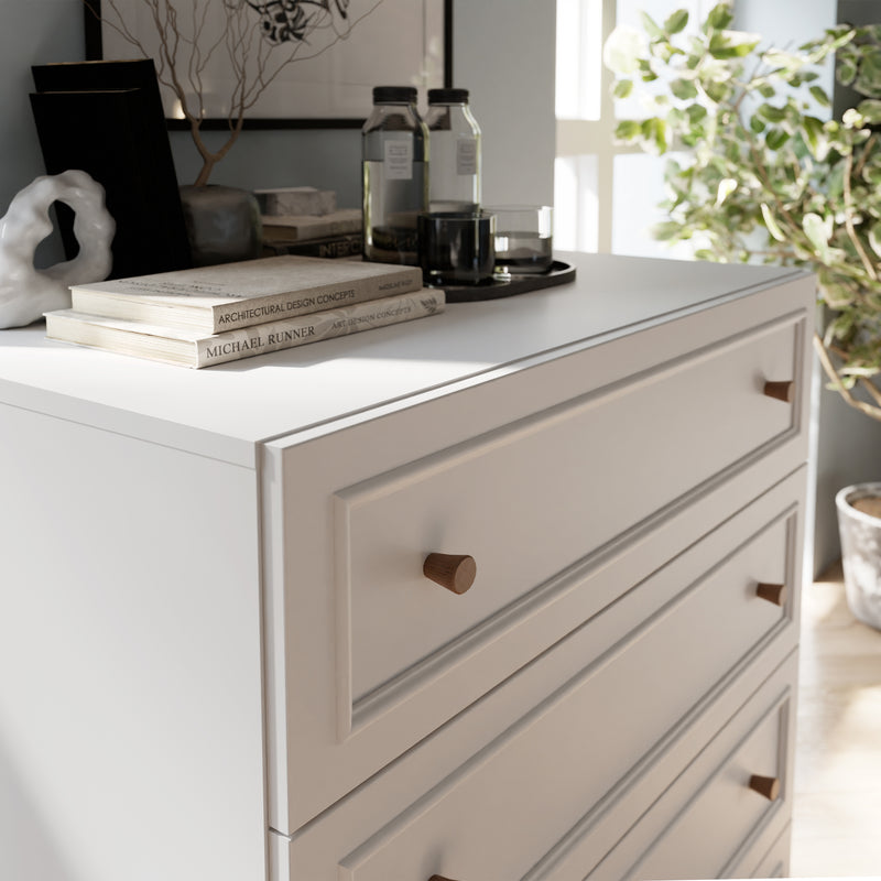 Wensley 4 Drawer Chest in Light Grey and Oak – image 9