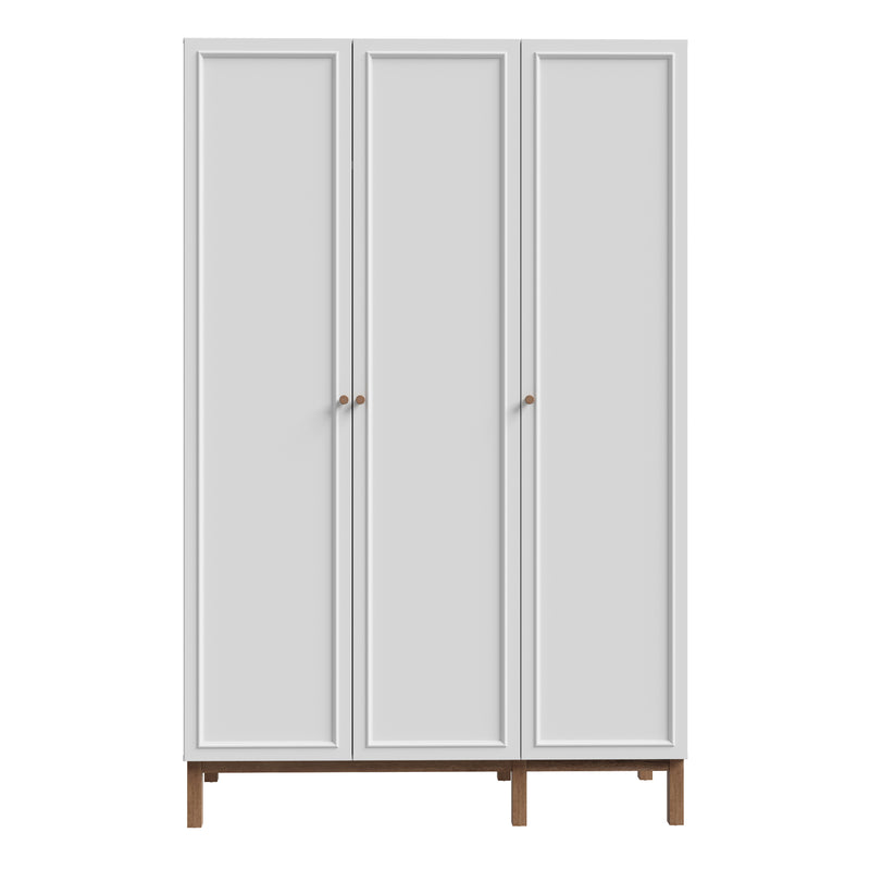 Wensley 3 Door Wardrobe in Light Grey and Oak – image 2