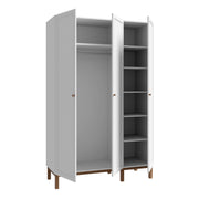 Wensley 3 Door Wardrobe in Light Grey and Oak – image 3