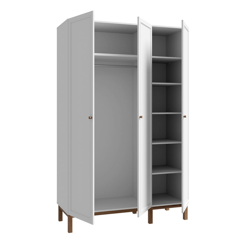 Wensley 3 Door Wardrobe in Light Grey and Oak – image 3