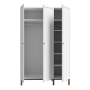 Wensley 3 Door Wardrobe in Light Grey and Oak – image 4
