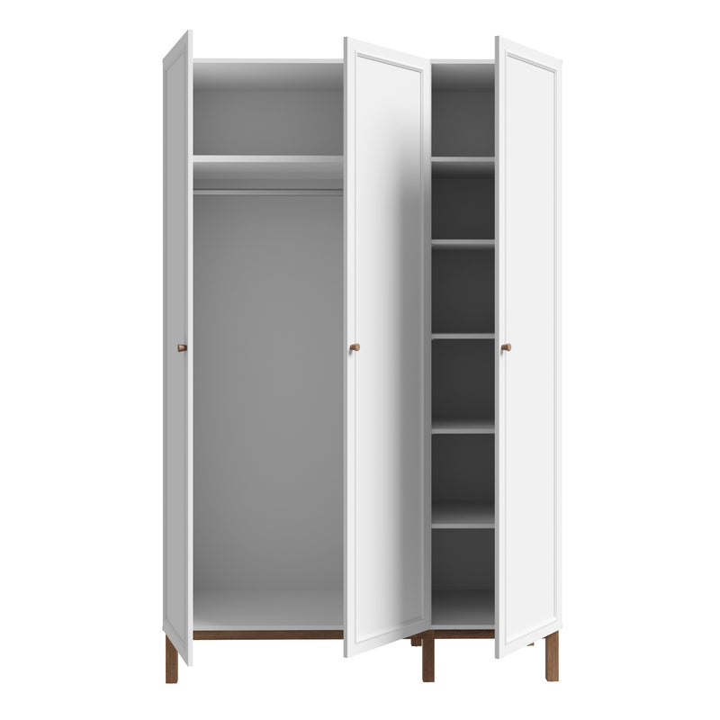 Wensley 3 Door Wardrobe in Light Grey and Oak – image 4