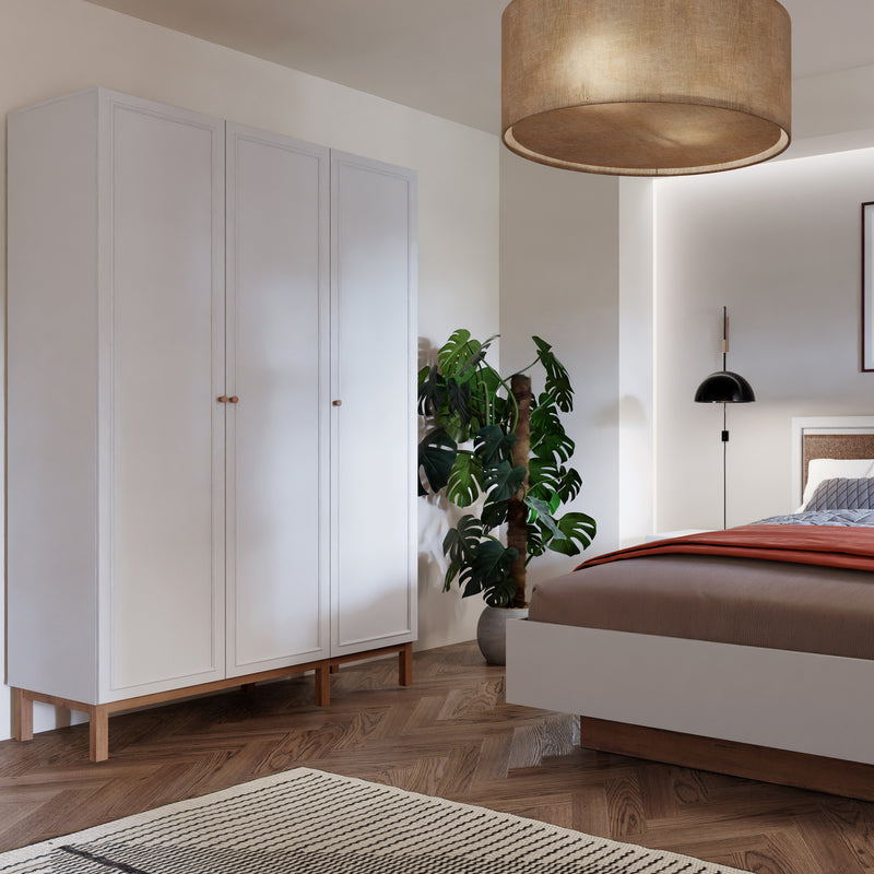 Wensley 3 Door Wardrobe in Light Grey and Oak – image 5