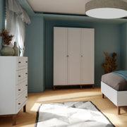 Wensley 3 Door Wardrobe in Light Grey and Oak – image 6