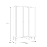 Wensley 3 Door Wardrobe in Light Grey and Oak – image 8
