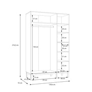 Wensley 3 Door Wardrobe in Light Grey and Oak – image 9